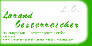 lorand oesterreicher business card
